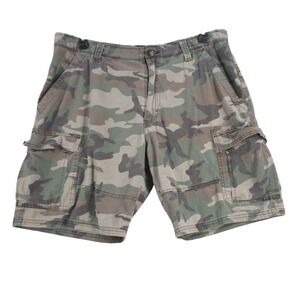 Regal Exchange Mens Camo Cargo Shorts Green Brown Size 38 Woodland Camouflage